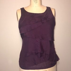 LOFT Tank Top Ruffle Blouse